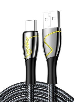 اشتري كابل شحن USB إلى Type-C بضفيرة من النايلون وطول 1.2 متر طراز S-1230K6 أسود في الامارات