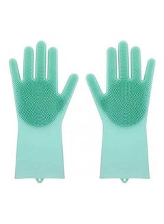 Buy 1Pair Magic Rubbe Dish Washing Gloves Skin-Friendly Scrubber Cleaning For Multipurpose Green in Egypt