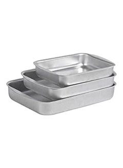 اشتري Aluminum Casserole 3 Piece 3 Sizes Multicolour في مصر