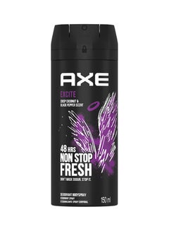 Buy Excite Body Deodarant Spray Crisp Coconut And Black Pepper Scent 150ml in UAE