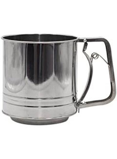 Buy Mesh Flour Sifter Mechanical Baking Icing Sugar Shaker Sieve Cup Shape Silver in Egypt