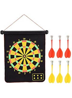 اشتري Magnetic Double Sided Dart Board Wall Hanging Dartboard With 6 Safety Darts 15cm في السعودية