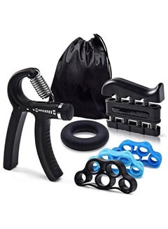 Buy 6Pcs Hand Grip Strengthener Forearm Grip Workout Kit Adjustable Hand Gripper Finger Exerciser Equipment Finger Strengthener Resistance Bands in Egypt