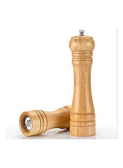 اشتري Pepper Grinder Solid Wood Manual Pepper Mill Beige في مصر