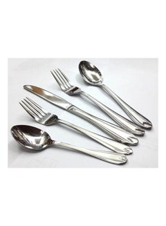 Buy 30Pcs Stainless Steel Cutlery Set Silver in Egypt