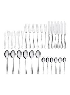 اشتري 30Pcs Stainless Steel Cutlery Set Silver في مصر