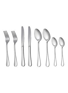 اشتري 8 Pcs Stainless Steel Knife And Fork Sets Silver في مصر