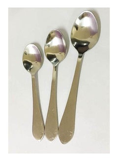 اشتري 9 Piece Spoon Teaspoon Baby Spoons Set Cutlery Dinning Stainless Steel Silver في مصر