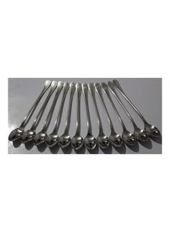 Buy 12 Piece Stainless Steel Fruit Spoon Set Silver 260grams in Egypt