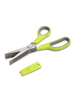 Buy 5 Blade Herb Scissors With Cleaning Cover Green in Egypt