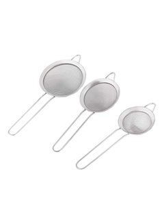 Buy Metal Tea Strainer Set, , 3 Pieces Silver in Egypt