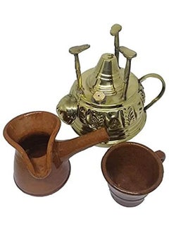 اشتري Large Brass Alcohol Burner With Pottery Pot & Cup Multicolour في مصر