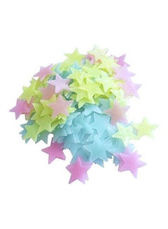 Buy 200Pcs Plastic 3D Stars Glow In The Dark Stickers Night Luminous Multicolour in Egypt