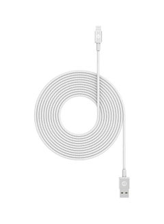 Buy USB-A To Lightning Port Data Sync Charging Cable White/Silver in UAE