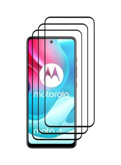 Buy 3-Pack Screen Protector Tempered Glass For Motorola Moto G60S 6.8 inch Clear in UAE