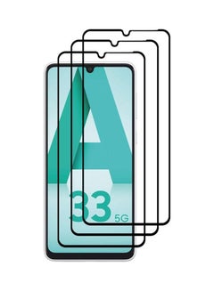 اشتري مجموعة لاصقة حماية للشاشة من الزجاج المقوى لهاتف سامسونج جالاكسي A33 بتقنية 5G مقاس 6.4 بوصة من 3 قطع شفاف في السعودية