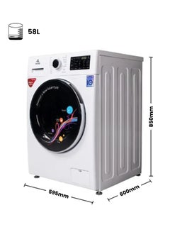 Buy 9 KG 1400 RPM Direct Drive Motor Front Load Washing Machine 58 L EVWM-FDDM-914W White in UAE