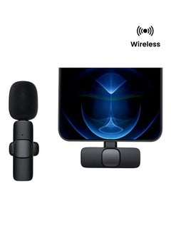 Buy Wireless Lavalier Microphone, Plug-Play, No App Needed, Suitable for Lightning and Type C Interface Mobile Phones Black in UAE