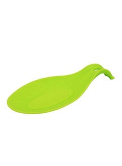 اشتري Silicone Spoon Rest Heat Resistant Non Stick Silicone Cooking Tools Mat Green في مصر