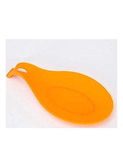 اشتري Silicone Spoon Rest Heat Resistant Non Stick Silicone Cooking Tools Mat Orange في مصر