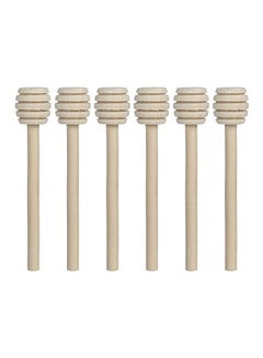 Buy Small Wooden Honey Spoon 6 Pieces Beige in Egypt