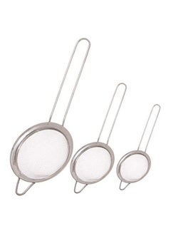 اشتري Stainless Steel Colander 3 Pieces Silver في مصر