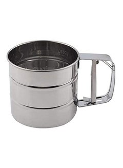 Buy Stainless Steel Mesh Flour Sifter Mechanical Baking Icing Sugar Shaker Sieve Cup Shape Bakeware Baking Pastry Tools Silver in Egypt