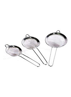 Buy Stainless Steel Strainer Set 3Pcs Big Silver in Egypt