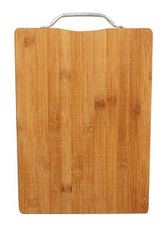 اشتري Wooden Cutting Board With Stainless Steel Handle Beige في مصر