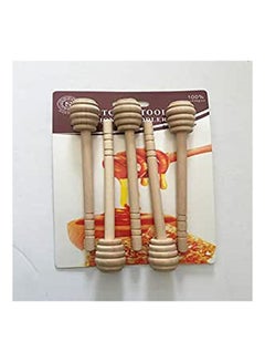 اشتري Wooden Honey Spoons 5 Pieces Beige في مصر