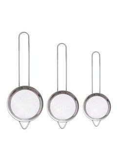 Buy Colander 3 In 1 Set Small Size Metal Silver in Egypt