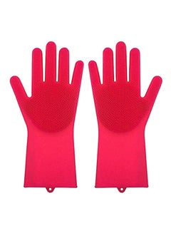 اشتري Brush Gloves Set For Cleaning Cooking Tools Pink في مصر