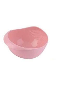 اشتري Rice Colander Strainer Bright Kitchen Plastic Drain Vegatable Basket Pink في مصر