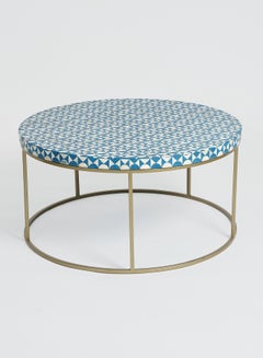 Buy Coffee Table Luxurious -Used As Coffee Corner In Blue/Gold Bone Inlay - Size 80 X 80 X 40 Blue/Gold 80 x 80 x 40cm in UAE