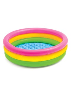 Buy 3 Ring Multicolor Portable Inflatable Lightweight Compact Circular Swimming Pool 114x25cm in UAE