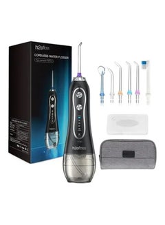 Buy Portable Dental Water Flosser With 6 Jet Black in UAE