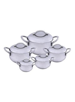 اشتري Turkish Cookware Set - 10 Pieces Silver في مصر