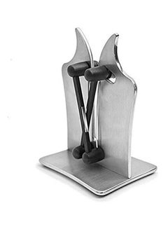 اشتري Knife Sharpener Manual To Sharpen- Hone And Polish For Serrated Silver في مصر