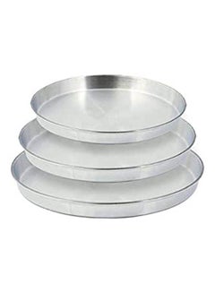 اشتري 3 Pcs Oven Tray Set Silver 26-28-30سم في مصر