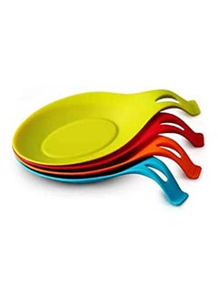 Buy Silicone Spoon Rest Kitchen Spoon Holder 4 Pack Multicolour in Egypt