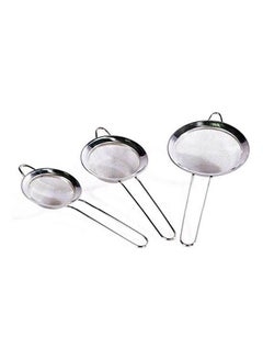 Buy Stainless Steel Strainer Set 3Pcs Silver in Egypt