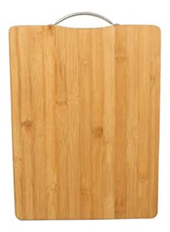 اشتري Wooden Cutting Board With Stainless Steel Handle Beige في مصر