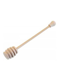 Buy Wooden Honey Spoon With Spiral Head - 6 Pieces - Length 16 Cm Beige in Egypt