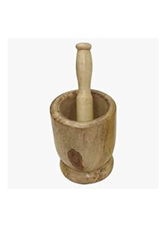 اشتري Wooden Mortar - Large Beige في مصر