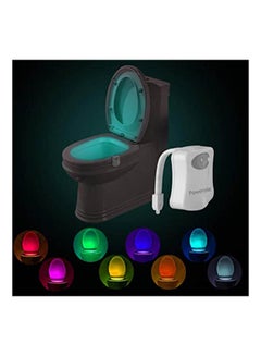 Buy Toliet Lamp 8 Color Changing Battery Operated Motion Sensor For Washroom (8 Colors, 1 Pack) White 9.5 x 7.2 x 4cm in Egypt