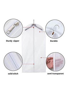 اشتري 6Pcs Frosted Suit Garment Cover Bag Protector With Zipper Suit Garment Closet Organize Clothes Storage Bag Clothes Dust Cover White في مصر