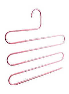 اشتري Multifunction S Type Magic Stainless Steel Trousers Hanger Rack Pants Closet Belt Holder Rack Layers Non Slip Towel Rack Pink في مصر