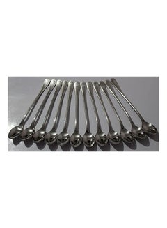 Buy 12 Piece Stainless Steel Fruit Spoon Set Silver in Egypt