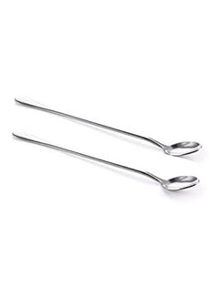 اشتري Long Handled Stainless Steel Coffee Spoon Silver في مصر