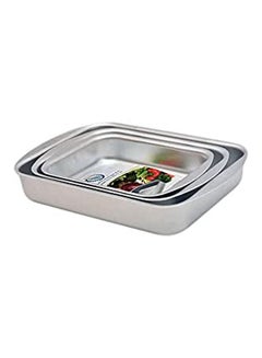 اشتري Aluminium Oven Tray 3Pcs Set Silver في مصر